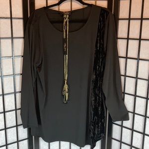 MELISSA PAIGE Black Tunic with Velvet Accent